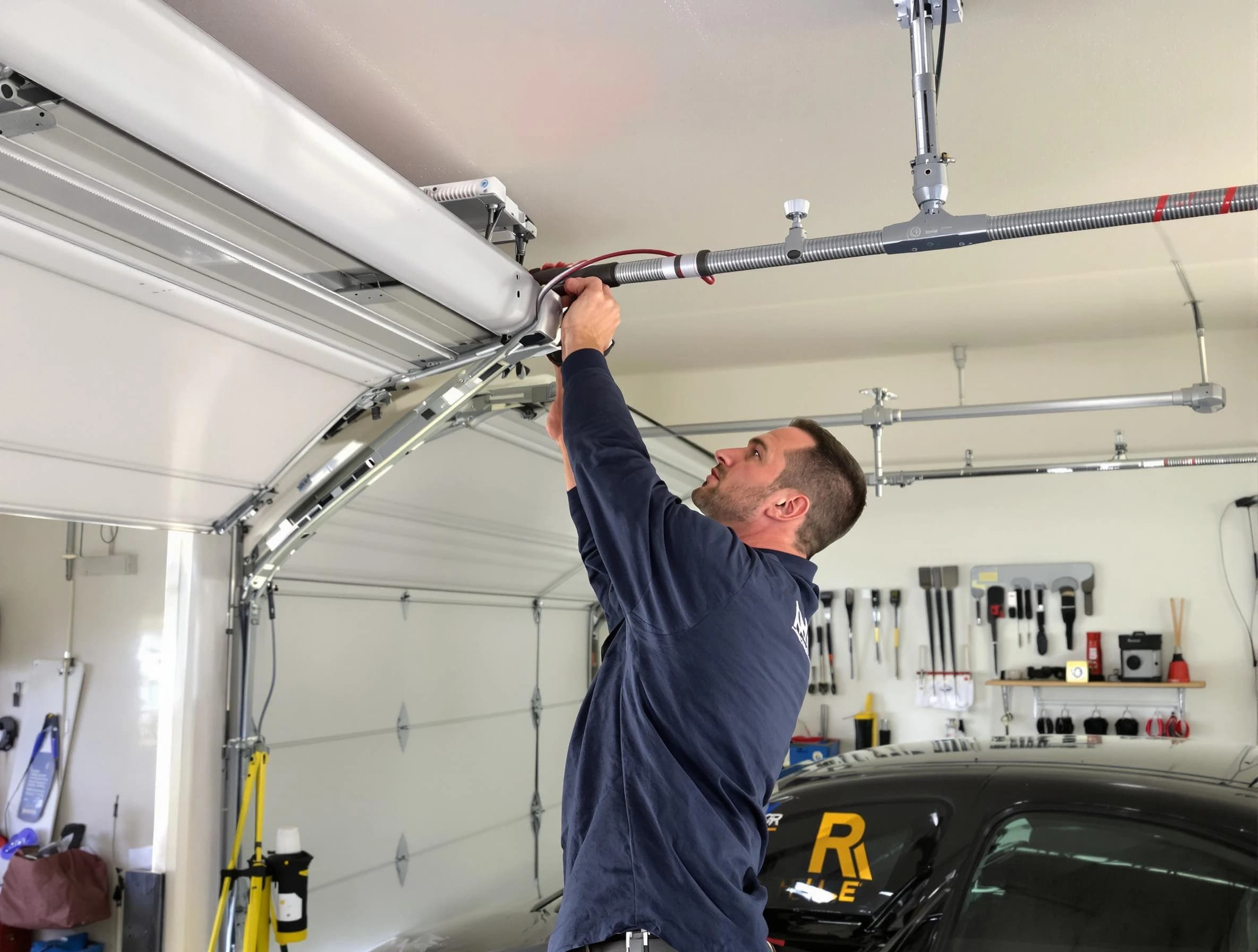 Mountain Green Garage Door Repair technician performing garage door cable repair in Mountain Green