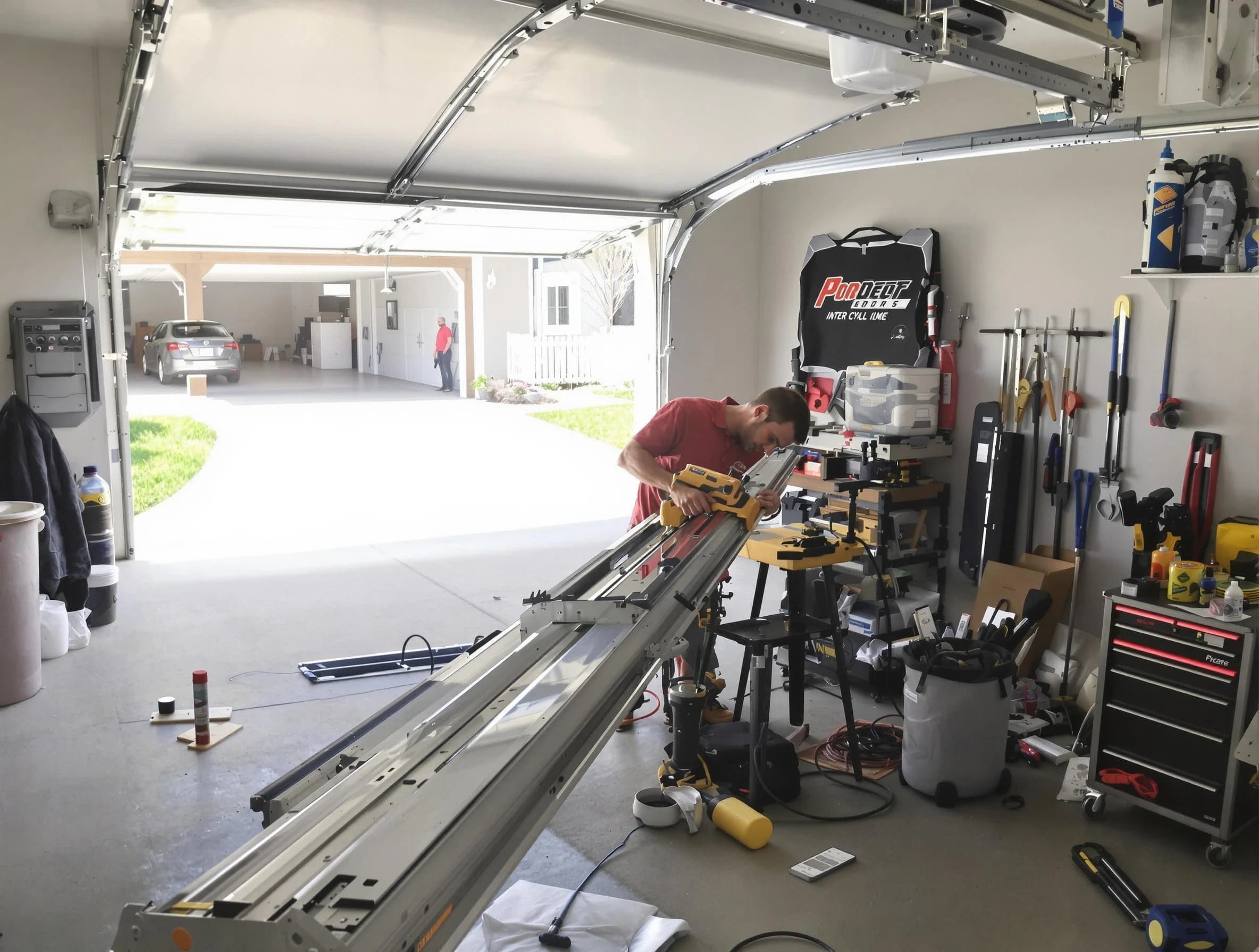 Mountain Green Garage Door Repair expert performing track repair in Mountain Green